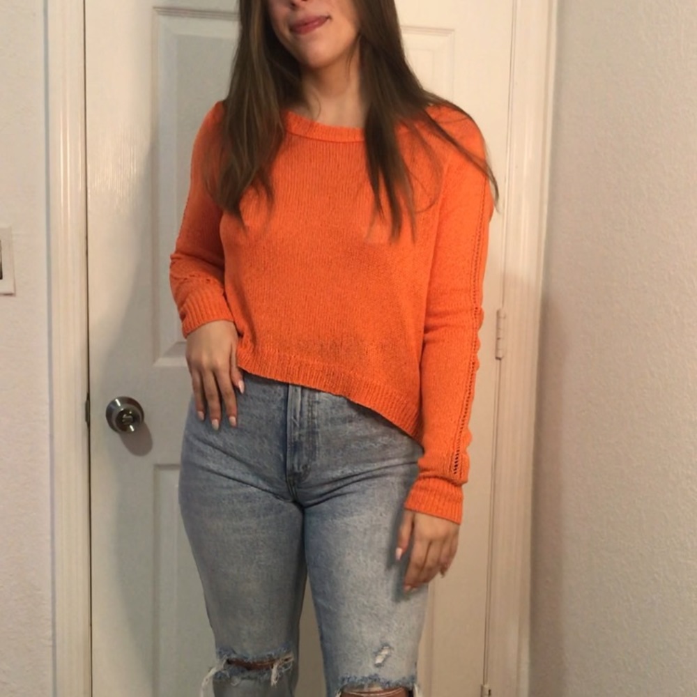 Bright Orange Knit Top